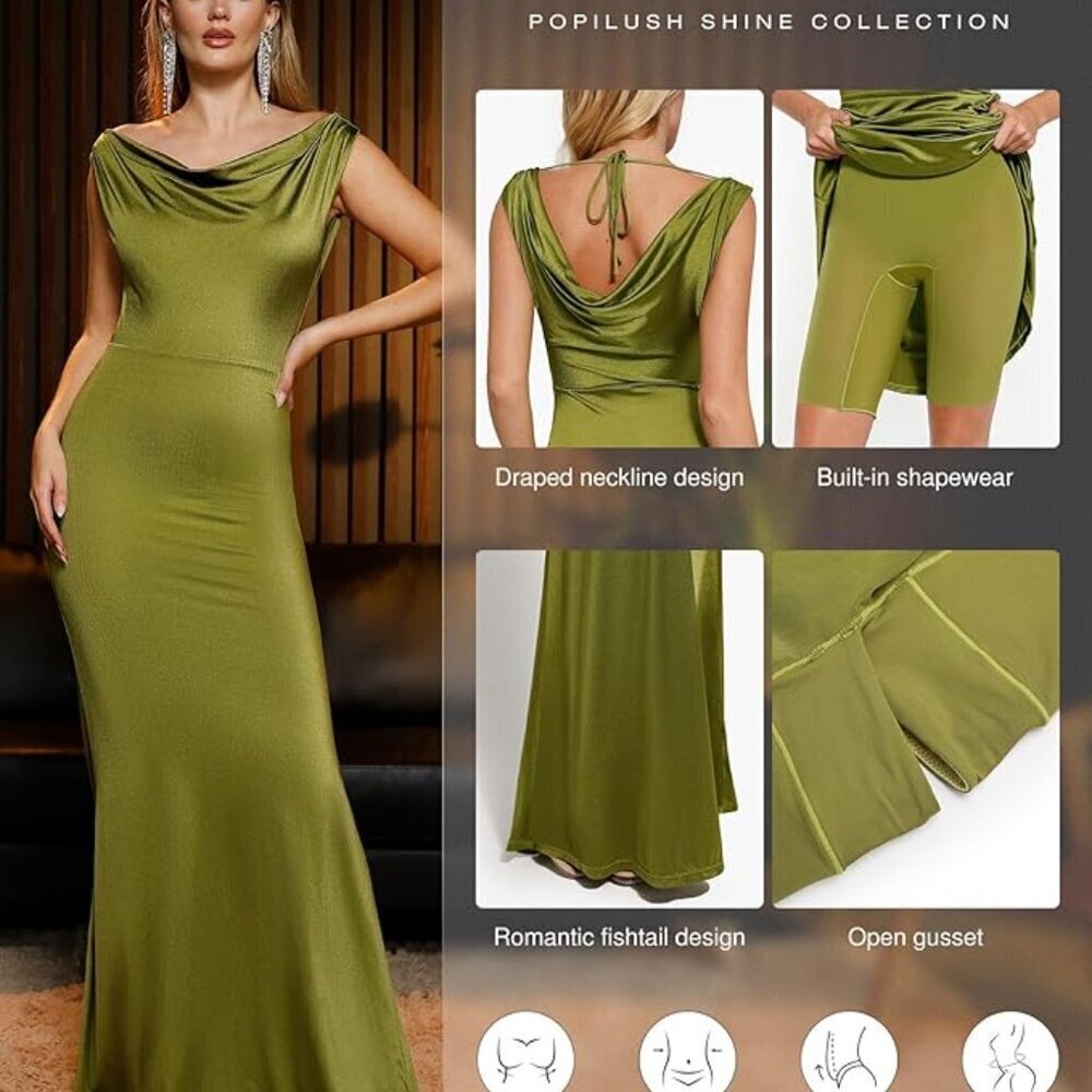 Popilush Women Shapewear Maxi Dress